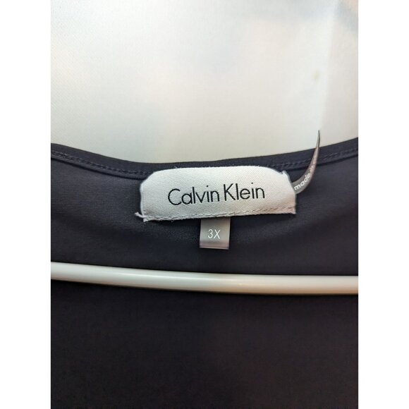 Calvin Klein Women's Size 3x Blouse Cowl Neck Fishnet Shoulders Sleeveless - Picture 3 of 14